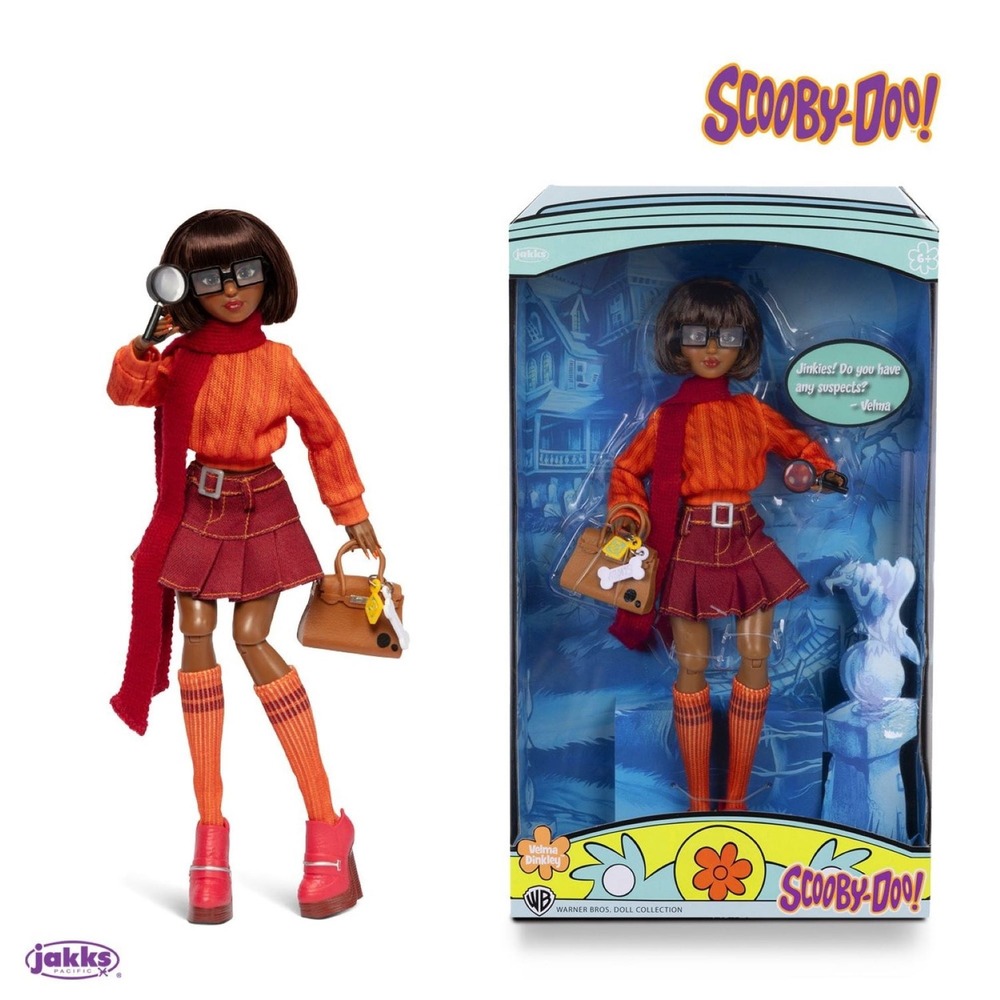 Jakks Pacific Velma Dinkley Scooby-Doo Doll 11in Orange Burgundy Excellent